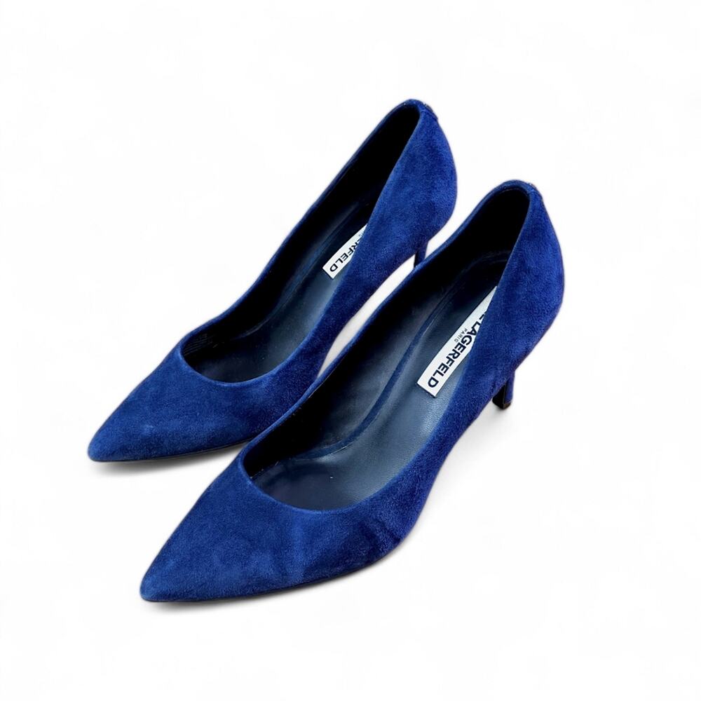 Karl Lagerfeld Paris Royal Blue Suede 3-Inch Heels - Size 8